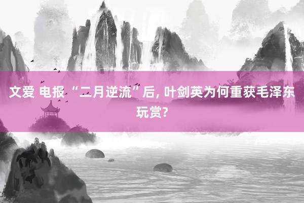 文爱 电报 “二月逆流”后， 叶剑英为何重获毛泽东玩赏?