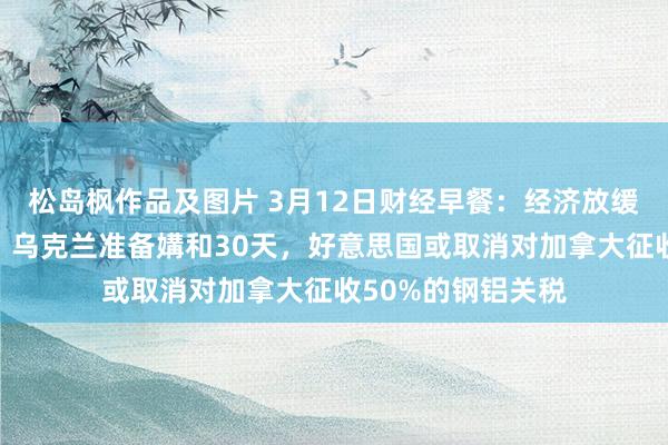 松岛枫作品及图片 3月12日财经早餐：经济放缓忧虑撑合手金价，乌克兰准备媾和30天，好意思国或取消对加拿大征收50%的钢铝关税