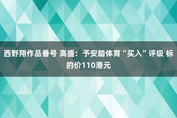 西野翔作品番号 高盛：予安踏体育“买入”评级 标的价110港元