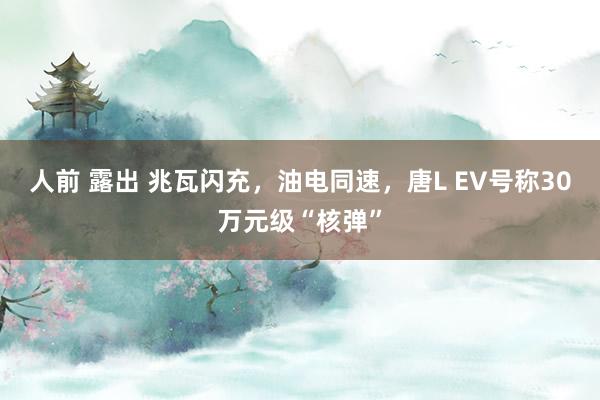 人前 露出 兆瓦闪充，油电同速，唐L EV号称30万元级“核弹”
