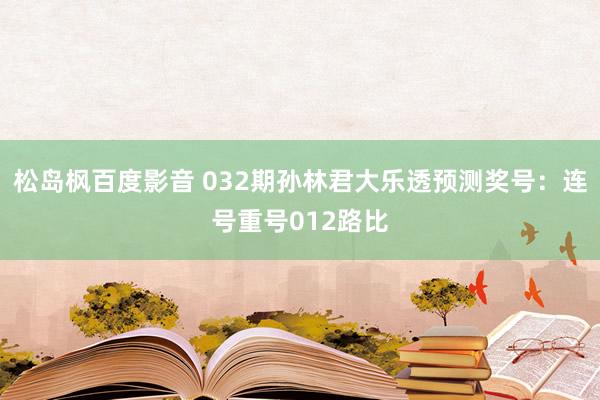 松岛枫百度影音 032期孙林君大乐透预测奖号：连号重号012路比