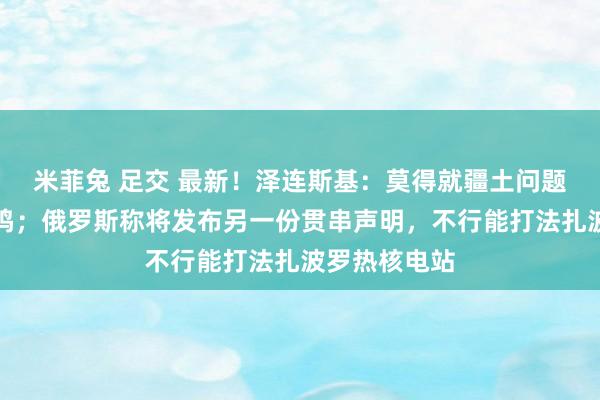 米菲兔 足交 最新！泽连斯基：莫得就疆土问题已毕任何共鸣；俄罗斯称将发布另一份贯串声明，不行能打法扎波罗热核电站