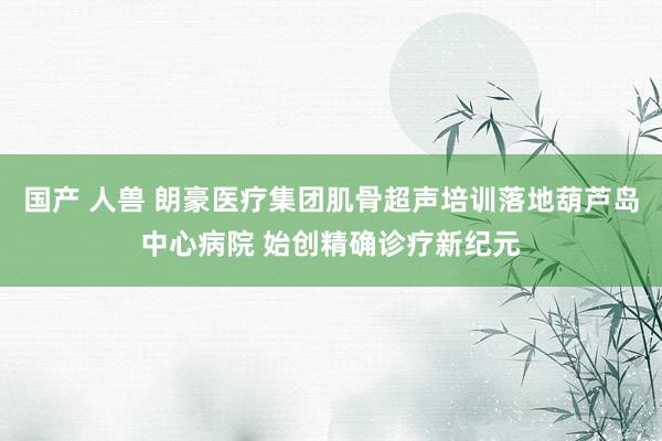 国产 人兽 朗豪医疗集团肌骨超声培训落地葫芦岛中心病院 始创精确诊疗新纪元
