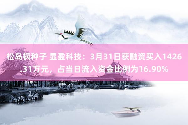 松岛枫种子 显盈科技：3月31日获融资买入1426.31万元，占当日流入资金比例为16.90%