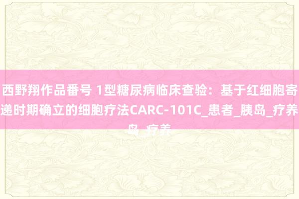 西野翔作品番号 1型糖尿病临床查验：基于红细胞寄递时期确立的细胞疗法CARC-101C_患者_胰岛_疗养