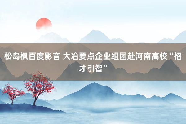 松岛枫百度影音 大冶要点企业组团赴河南高校“招才引智”