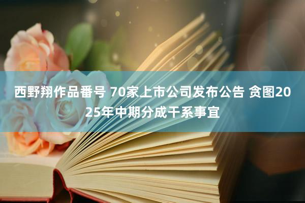 西野翔作品番号 70家上市公司发布公告 贪图2025年中期分成干系事宜