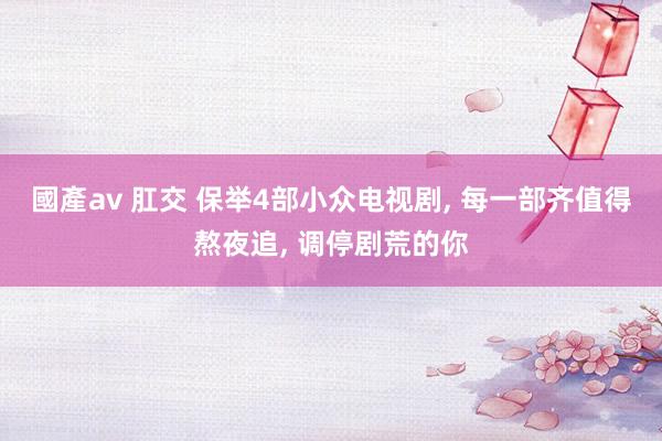 國產av 肛交 保举4部小众电视剧， 每一部齐值得熬夜追， 调停剧荒的你